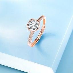 Peora Rose Gold-Plated CZ-Studded Adjustable Finger Ring-16