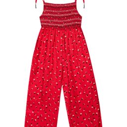 Budding Bees Kids Red Floral Print Jumpsuit-picture-17