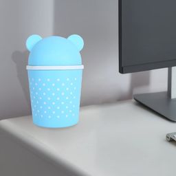 Kuber Industries 3 Pcs Blue & White Printed Swinging Lid Teddy Table Dustbin 3 L Each-40