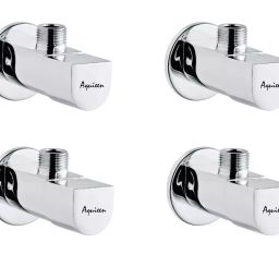 Aquieen Arc Brass Silver Angle Stop Valve Pack of 4 Piece-image-30