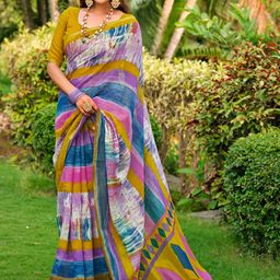 Anouk Rustic Abstract Printed Zari Chanderi Saree-55