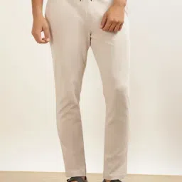 Andamen Beige Cotton Regular Fit Joggers-image-52