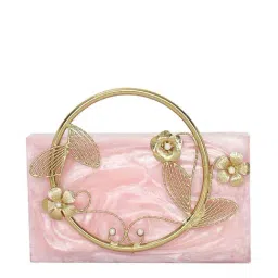 NR by Nidhi Rathi Pink Textured Clutch-91