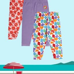 MINIKLUB Kids Multicolor Printed Leggings (Pack Of 3)-image-87