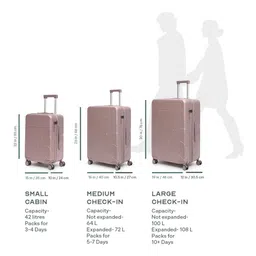 Assembly Set Of 3 Textured Hard-Sided Trolley Suitcase image 2