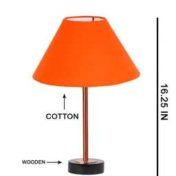 Aura Orange & Black Textured Metal Frustum Shaped Table Lamp-10