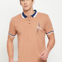 MOUNTAIN COLOURS Men Typography Printed Polo Collar Cotton T-shirt-image-85