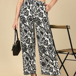 PYNK Women Ethnic Motifs Printed Knitted Palazzos-image-11