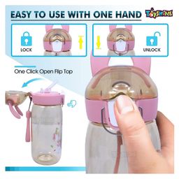 Toyshine Anti-Leak Animal Print Water Bottle with Sipper - 550 ML-image-53