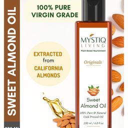 Mystiq Living Sweet Almond Oil Baby Massage Oil Pure Cold Pressed Skin & Hair Oil Almond Oil for Baby and Kids- 200 ml-image-44