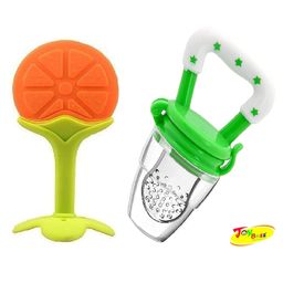 Joy Buzz Baby Silicone Fruit Teether & Fruit Feeder Combo - Yellow & Green-22
