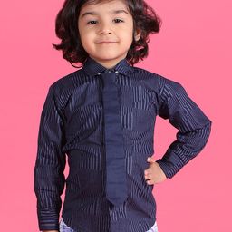 Polka Tots Full Sleeves Abstract Printed Shirt - Blue-image-83