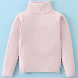 Yellow Apple Viscose Knit Full Sleeves Turtle Neck  Solid Colour Winter T-Shirt - Pink-image-57