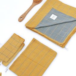 Doctor Towels Pack Of 4 Banana Double Cloth Coordinating Face TowelsWith Hand & Bath Towel - Golden Ochre-41