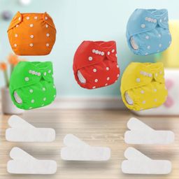 Sparkle Joy Washable & Reusable Cloth Diapers Combo Pack of 5 Freesize With 5 organic cotton White inserts (Multicolour)-18