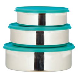 Gluman Stainless Steel Round Container for Food Storage Set of 3 (1900 + 1250 + 750) ml-15