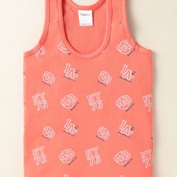 Taeko Single Jersey Knit Sleeveless Vest With Text Print - Pink-image-39