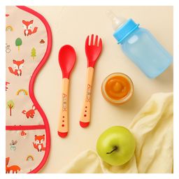 AEREX BPA Free Heat Sensitive Feeding Spoons Set | Temperature Sensing Spoons | Silicone Spoon Set | Food Grade PP Kids Spoon with Soft Silicone Tip (Red)-8