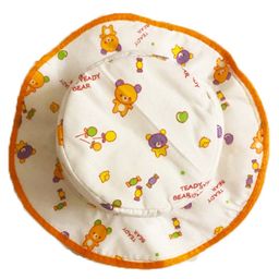 Akinos Kids Cotton Teddy Bear Printed Bowler Hat - Orange - Diameter - 15 cm-image-51