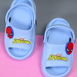 Yellow Bee Marvel Featuring Spider Man Applique Detailed Slingback Clogs - Blue-picture-14