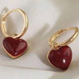 A little Extra Red Metal Earrings-44