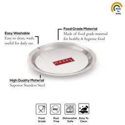 HAZEL Stainless Steel Lid Tope Cover Plates Ciba of Multiple Sizes For Vessels Kadhai With Handle Knob Cookware Utensil, (Size 16.8cm to 21.1 cm) Set of 4 Lids, Silver image 2