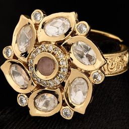 Anouk Women Brass Kundan Finger Ring-image-16