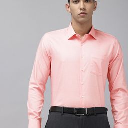 Van Heusen Pure Cotton Self Design Slim Fit Opaque Formal Shirt-image-8