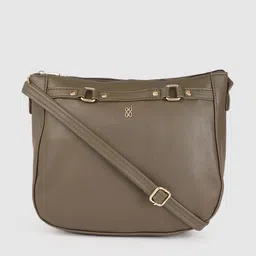 Baggit Olive Green Solid Structured Sling Bag-image-36