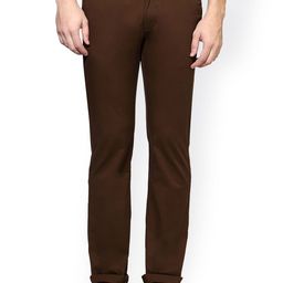 Peter England Men Brown Skinny Fit Solid Chinos-image-57