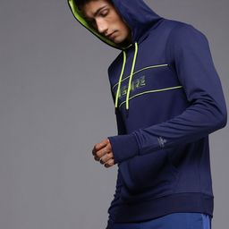 WROGN ACTIVE Men Blue Typography Printed Hooded Sweatshirt-image-48