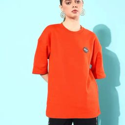 Difference of Opinion Orange Fleece Oversized Sweatshirt-image-25