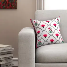 SEJ by Nisha Gupta Off White & Red Cushion Covers - Set of 1-22