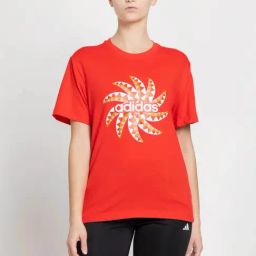 adidas Red Cotton Printed Sports T-Shirt-image-97