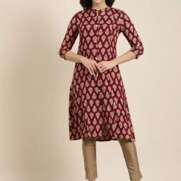 showoffff SHOWOFF Maroon Printed Kurta-picture-44