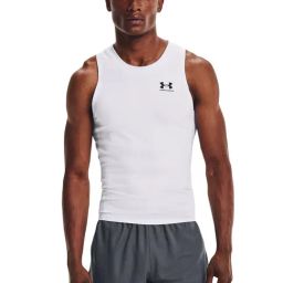 Under Armour White Super Slim Fit Logo Printed Tank Tee-image-95
