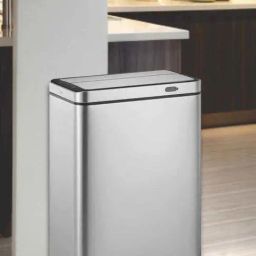OBSESSIONS Metallic Stainless Steel USB Rechargeable Sensor Dustbin for Home & Kitchen (45 L)-image-8
