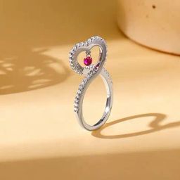 GIVA 925 Silver Heart's Glow Ring Fixed Size For Women-image-70