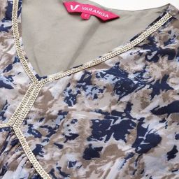 Varanga Multicolored Printed Anarkali Kurta With Dupatta image 4