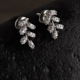 Clara Leaf 92.5 Sterling Silver Earrings-picture-30