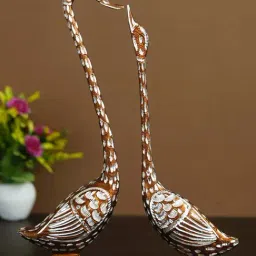 eCraftIndia 14 Inch Brown Kissing Swan Couple Handcrafted Decorative Figurine-image-27