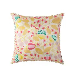 Home4U Yellow & Pink Polyester Cushion Cover - Set of 1-image-55