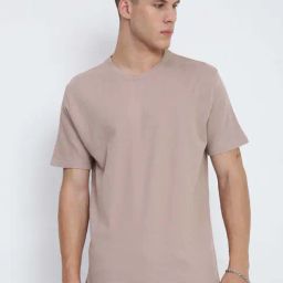 Showoff Mauve Cotton Regular Fit T-Shirt-28