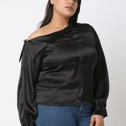 Curves by MISH Off-Shoulder Cuffed Sleeves Bardot Top-picture-41