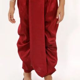 VASTRAMAY Kids Maroon Regular Fit Dhoti-picture-12