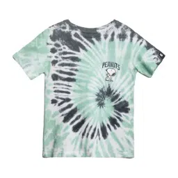 The Souled Store Kids Green & Black Cotton Over Dyed T-Shirt-image-91