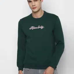 Allen Solly Green Cotton Regular Fit Printed SweatShirt-image-80