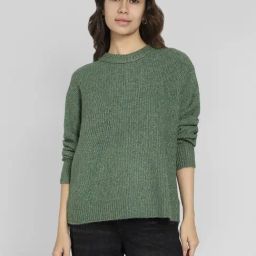 American Eagle Green Regular fit Solid Sweaters-image-62