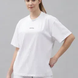 GRIFFEL White Cotton Oversized T-Shirt With Shorts-image-4