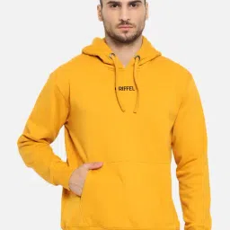 GRIFFEL Mustard Full Sleeves Hooded Sweatshirt-image-51